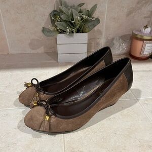 Ralph Lauren Brown Suede Flats with Tassels